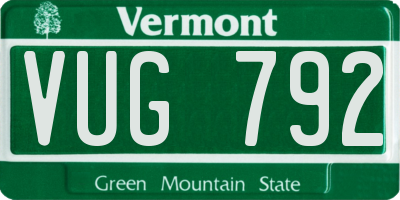 VT license plate VUG792