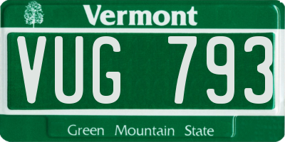 VT license plate VUG793