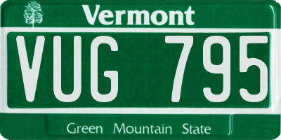 VT license plate VUG795