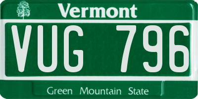 VT license plate VUG796