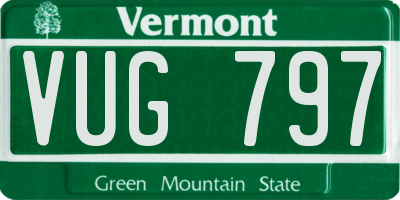 VT license plate VUG797