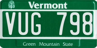 VT license plate VUG798