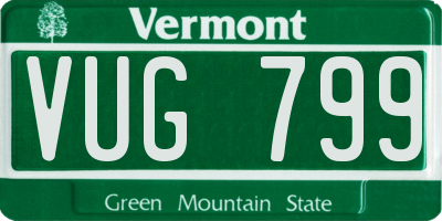 VT license plate VUG799