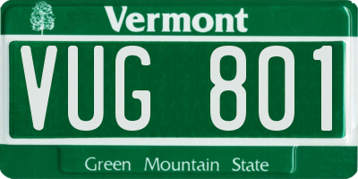 VT license plate VUG801