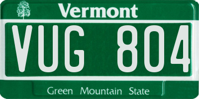 VT license plate VUG804