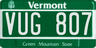 VT license plate VUG807