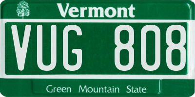 VT license plate VUG808