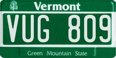 VT license plate VUG809