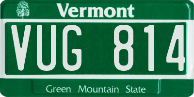 VT license plate VUG814