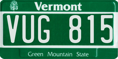 VT license plate VUG815