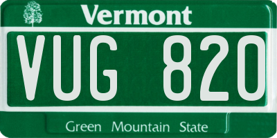 VT license plate VUG820