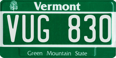 VT license plate VUG830