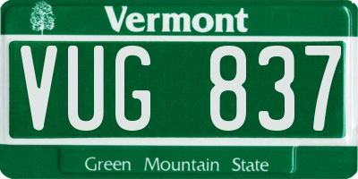 VT license plate VUG837