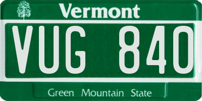 VT license plate VUG840