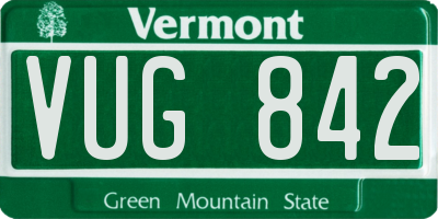 VT license plate VUG842