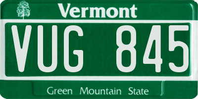 VT license plate VUG845