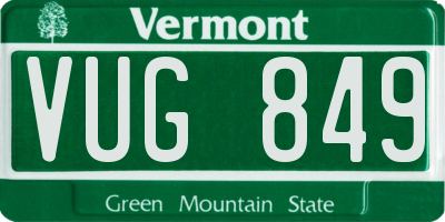 VT license plate VUG849