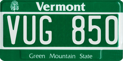 VT license plate VUG850