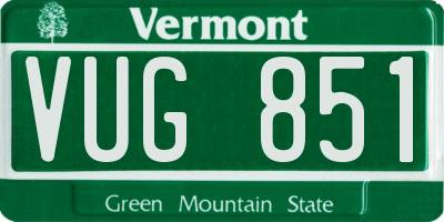 VT license plate VUG851