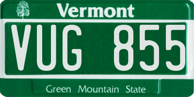 VT license plate VUG855