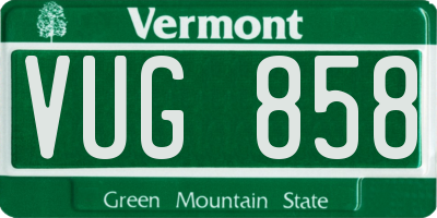 VT license plate VUG858