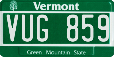 VT license plate VUG859