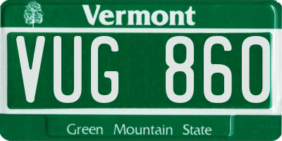 VT license plate VUG860
