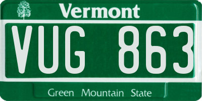 VT license plate VUG863