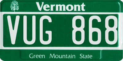 VT license plate VUG868