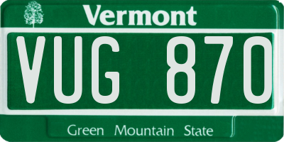 VT license plate VUG870