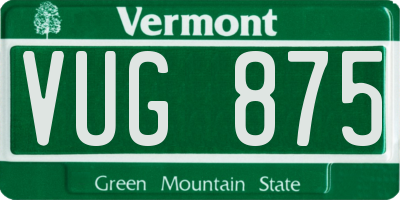 VT license plate VUG875