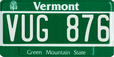 VT license plate VUG876