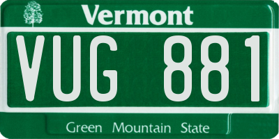 VT license plate VUG881