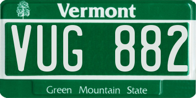 VT license plate VUG882