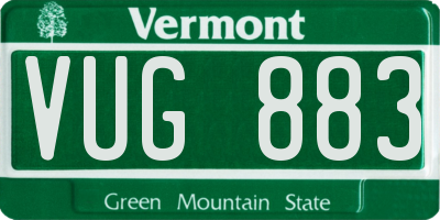 VT license plate VUG883