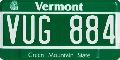 VT license plate VUG884