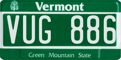 VT license plate VUG886