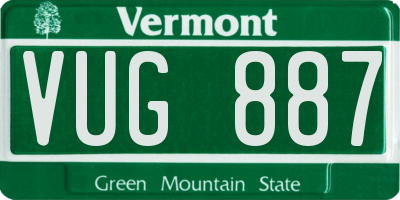 VT license plate VUG887