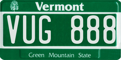 VT license plate VUG888