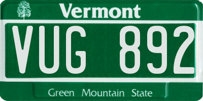VT license plate VUG892