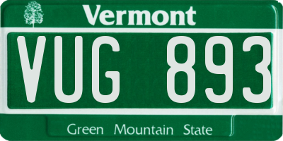 VT license plate VUG893
