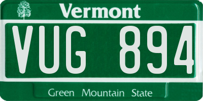 VT license plate VUG894