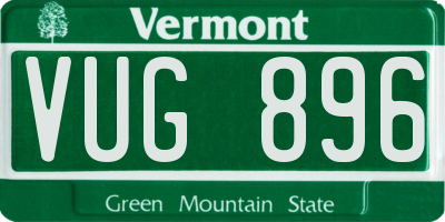 VT license plate VUG896