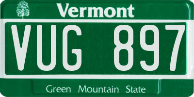 VT license plate VUG897