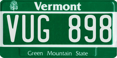 VT license plate VUG898