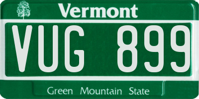 VT license plate VUG899