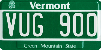 VT license plate VUG900