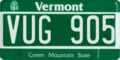 VT license plate VUG905