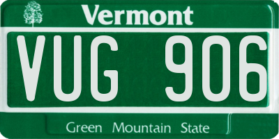 VT license plate VUG906
