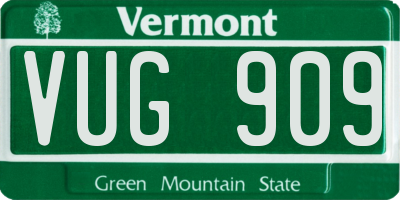 VT license plate VUG909